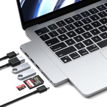 Imagem de Satechi USB C Adaptador Multiportas Pro Hub Slim, Dongle 7 em 1 - Para MacBook Pro/Air M2 com USB 4 portas, resolução 4K HDMI, USB 3.2 2ª Ger, leitor de cartão SD/TF e 100 W USB C PD (Prata)