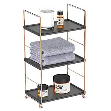 Imagem de Prateleira organizadora empilhável independente de plástico/metal, prateleira de armazenamento de bancada de banheiro, suporte organizador de cosméticos, suporte de especiarias de cozinha, suporte de