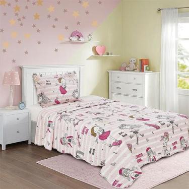 Imagem de Kit Colcha Solteiro Cobre Leito Infantil Menina Menino 2 Pçs - MB, GIR