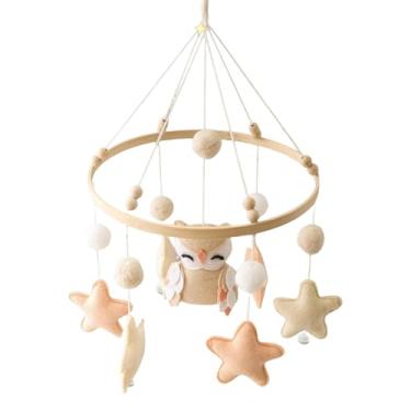 Imagem de Móbile Para Berço Infantil,Móbile De Berçário Em Feltro Artesanal | Brinquedo Macio Sensorial com Design Neutro Decoração Feita à Mão para a Menina Brincar de Barriga no Quarto do Bebé e Casa