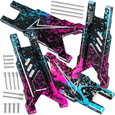 Imagem de BRCatWPark Suspensão de alumínio RC A-Arms Upgrades Peça para 1/10 Slash Rustler Stampede 4X4 VXL BL-2s, Hoss 4WD VXL, XO-1, braços de suspensão RC dianteiros traseiros de liga hops, cor