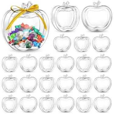 Imagem de Demonwer 24 recipientes de maçã para agradecimento de professores, pote de doces com fita de régua em forma de maçã, pote de acrílico para doces, para sala de aula, suprimentos de lembrancinha de