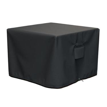 Imagem de SHINESTAR Capa de Lareira Quadrada à Prova de Chuva e Vento, 81 cm, Preta, Resistente a Chamas e Desbotamento, 100% à Prova d'Água, com Cordão Ajustável