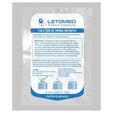 Imagem de Coletor De Urina Infantil Unissex 100Ml Letomed 10 Unidades