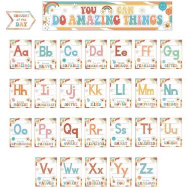 Imagem de Conjunto de quadros de avisos gisgfim Groovy Alphabet Affirmations