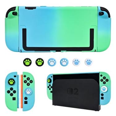 Imagem de DLseego Capa rígida protetora para Nintendo Switch 2 (2025), capa de aderência de PC para Joy Con, protetores de controle JoyCon destacáveis, à prova de choque e resistente a arranhões, 6 alças de