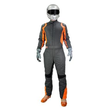 Imagem de K1 Precision II Adulto Nomex® Fire Suit - SFI 3.2A/5 - Laranja Flo, Cinza - Médio/Grande 54