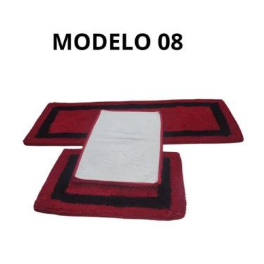 Imagem de Tapete de Frufru Personalizado cozinha 3 peças 1,20 x40  Decoração Exc