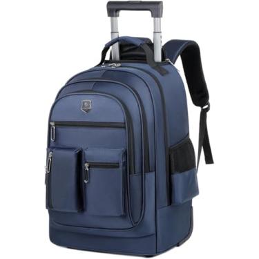 Imagem de Mochila Com Rodas, Mochila Para Laptop Com Rodinhas De 16,5 Polegadas, Bolsa De Cabine Com Rodas De 35l Para Escola De Negócios De Viagens, Blue