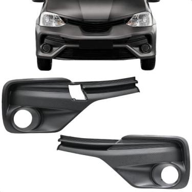 Imagem de Par Grade Moldura Farol Milha Etios Hatch/Sedan 2017 2018 2019 2020 Co