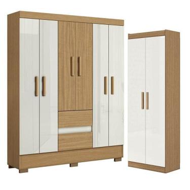 Imagem de Guarda Roupa Casal Coimbra 2005138 E Armário Multiuso 2000191 Atacama Off White - Aramóveis