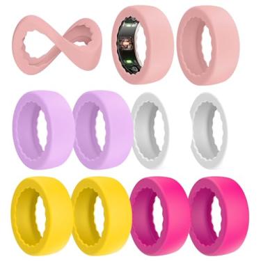 Imagem de Capa de anel compatível com Oura Ring Gen 4/Gen 3/Samsung Galaxy/RingConn/ULTRAHUMAN, capa protetora de silicone elástico antiarranhões para homens e mulheres malhando academia