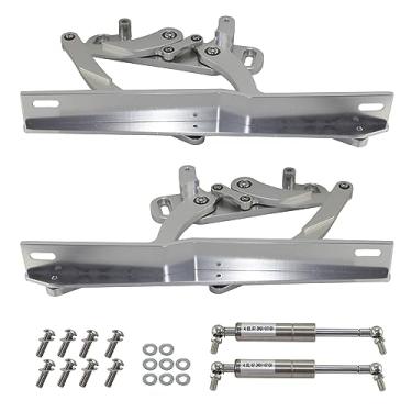 Imagem de PKSABB Kit de dobradiça de capô billet par lado esquerdo e direito para Chevrolet Camaro e Pontiac Firebird 1970-1981 L6 V8 motor alumínio prata