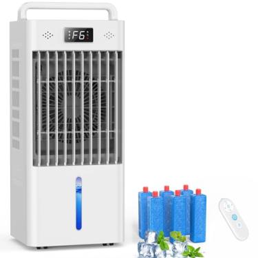 Imagem de Refrigerador de ar evaporativo portátil sem janelas com controle remoto, refrigerador de pântano com tanque de água, ventilador de refrigeração para casa, interior, temporizador de 12H, sem