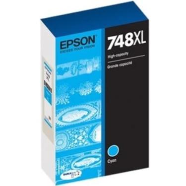 Imagem de EPSON Cartucho ciano de alta capacidade T748 DURABrite Pro Ink (T748XL220) para impressoras Epson WorkForce selecionadas