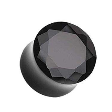 Imagem de Covet Jewelry – Plugue alargador duplo com pedra preciosa de vidro Pyrex facetada