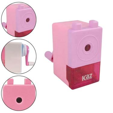Imagem de Apontador Manual De Mesa Com Manivela E Coletor Kaz Cor Rosa