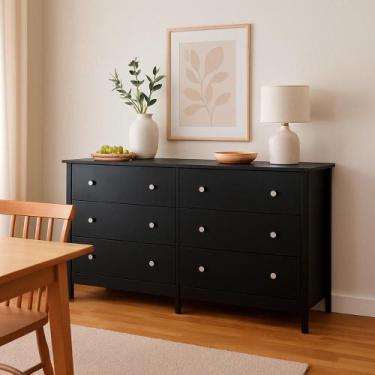 Imagem de Cômoda Ditália 6 Gavetas DM-221 Preto Cozy
