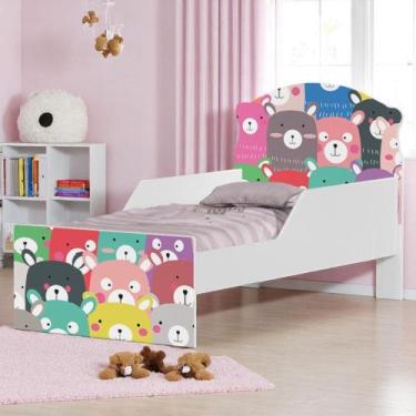 Imagem de Cama Infantil Tick Ursinhos Coloridos Com Colchão - Mais de Casa