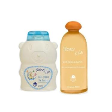 Imagem de Colônia Infantil Laranja 200ml com Talco Líquido Perfumado Blosson Ville