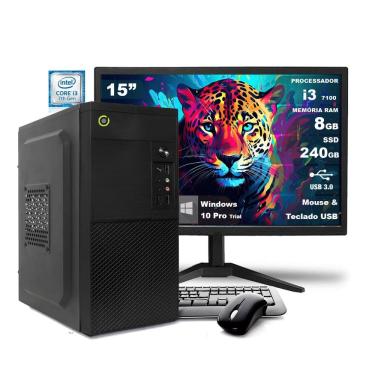 Imagem de Computador Completo On Corp I3  8GB RAM 240GB SSD Win10 Monitor 15
