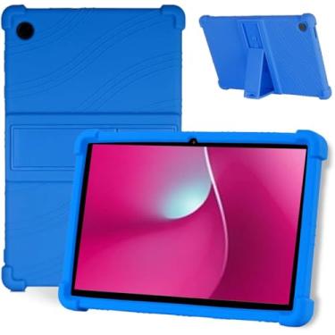 Imagem de zukof Capa para tablet Android T-Mobile REVVL Tab 2 de 10,1 polegadas – Capa de silicone durável com suporte (azul)