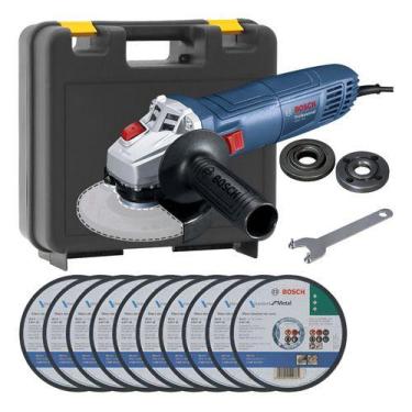 Imagem de Kit Esmerilhadeira Bosch Gws 700 10 Discos Metal Maleta 220v, 220V
