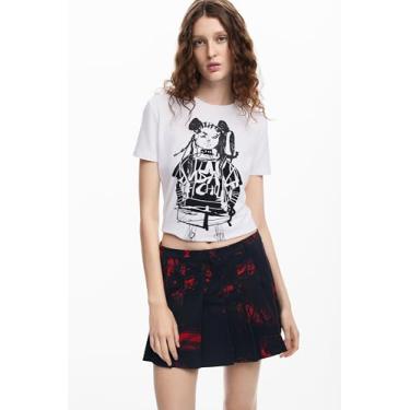 Imagem de Desigual Short feminino com saia de tecido, Vermelho, G