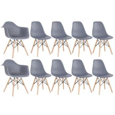 Imagem de Conjunto 2 x cadeiras Eames DAW com braços + 8 cadeiras Eiffel DSW - L
