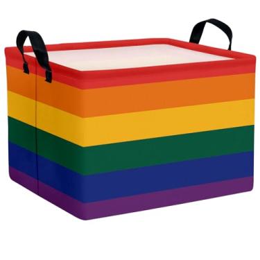 Imagem de Cesto retangular de armazenamento ASKETAM, cesta de armazenamento de tecido de lona, organizador dobrável de brinquedos, cesto impermeável para berçário para brinquedos infantis, roupas, escritório, quarto, cesta de presente (raposa balão de arco de vinho)