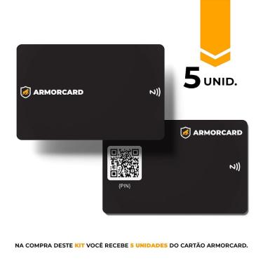 Imagem de Kit com 5 - Cartão de Visita Digital - ArmorCard - Gshield - Compartilhe seus contatos por NFC ou Qrcode