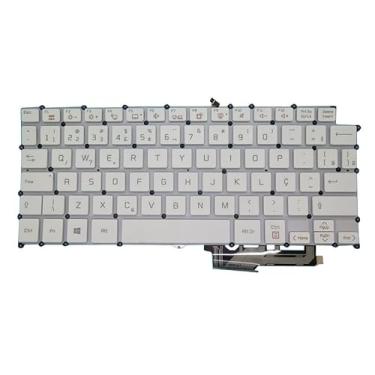 Imagem de Teclado retroiluminado para laptop para LG 13Z970 LG13Z97 13ZD970 13Z970-G 13ZD970-G 13Z970-ER33J 13Z970-UAAW5U1 13Z970-MRS1J Brasil BR Branco sem moldura Novo