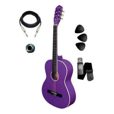Imagem de Violão Elétrico Giannini Canhoto N14 Lh Estudante Nylon (Purple Satin)