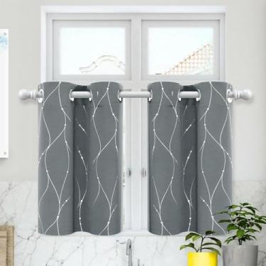 Imagem de BUHUA Cortinas curtas de 91 cm de comprimento, painéis pretos de beliche para trailer, cortinas de janela de cozinha sobre a pia, cortinas blackout com isolamento térmico para janelas pequenas (2