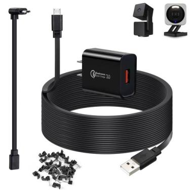 Imagem de Cabo de alimentação de 15 m de comprimento para Wyze Cam v4, Wyze Cam 