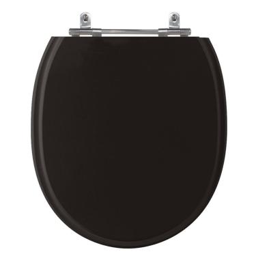 Imagem de Assento Laqueado Village Preto Tampa Vaso Deca Em Mdf Preto