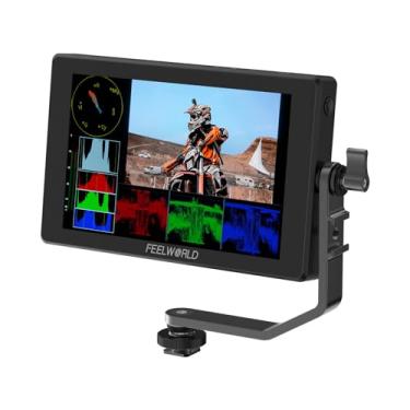 Imagem de FEELWORLD SH7 7 polegadas 2200nit Ultra Brightness Camera Field DSLR Monitor Suporte SDI HDMI Cross Conversão e Saída 3D LUT com Touch Waveform F970 Instalação e Kit de Energia