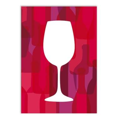 Imagem de Placa Decorativa Vinho Ilustração Taças Bar Bebida Decoração Poster Quarto Sala