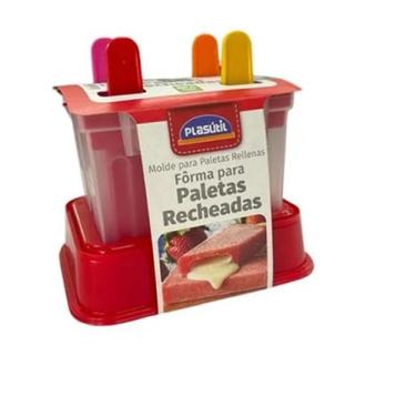 Imagem de Forma Paleta Mexicana Recheada Molde Sorvete Picolé 4 Peças - Plasútil