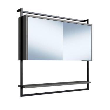 Imagem de Armário Espelheira para Banheiro 80cm Estilo Industrial P1043 Grafite