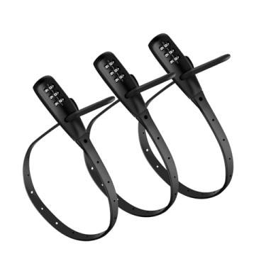 Imagem de Trava ajustável de aço inoxidável para bicicletas, capacetes, esquis, armários, skates, geladeiras, carrinhos, portas francesas, uso comercial, gavetas, cercas - 3 peças