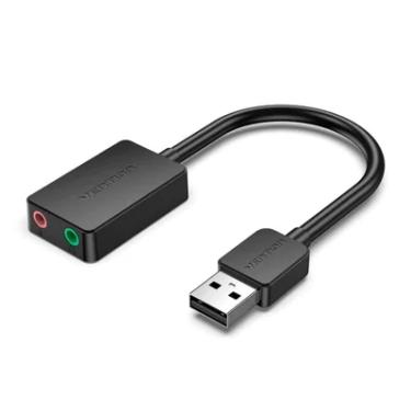Imagem de Adaptador Vention, USB, Placa De Áudio X Microfone P2