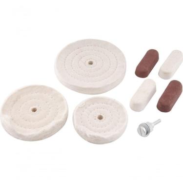 Imagem de Jogo Roda De Pano Para Polimento Com Pasta 8 Peças - Vonder