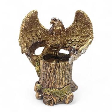 Imagem de Enfeite Águia Dourada com Brilho Porta Decoração 14 cm