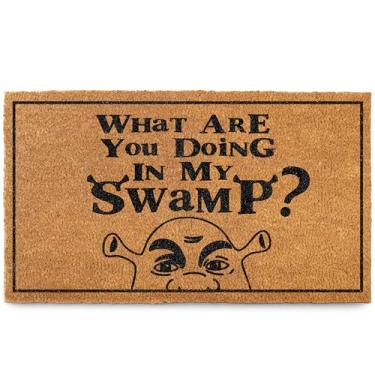 Imagem de What are You Doing in My Swamp Capacho 76 x 43 cm, Tapete de boas-vindas Get Out of My Swamp, tapete de porta engraçado do lado de fora, presente nerd engraçado, capacho nerd, decoração geek, tapete