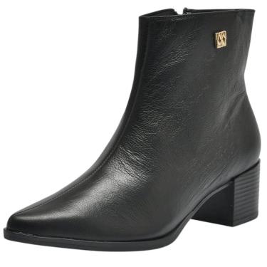 Imagem de Bota Feminina Salto Bloco Conforto Couro Elegante Via Marte