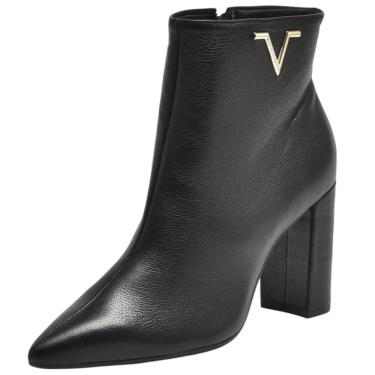 Imagem de Bota Feminina Salto Bloco Couro Elegante Conforto Via Marte