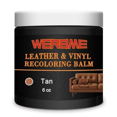 Imagem de WERBME Bálsamo de recoloração de couro e restaurador de cor - Tintura multiuso e tinta para sofás de couro desbotado, assentos de carro, sapatos | Corrija arranhões em roupas, móveis e acessórios