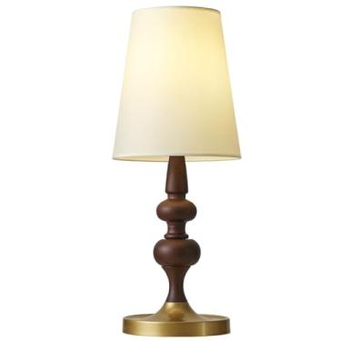 Imagem de Lâmpada De Mesa LED Criativa Retro Contemporânea De Madeira Sólida Adequada Para Sala De Estar, Estúdio, Villa, Iluminação De Decoração De Quarto De Hotel (Estilo 24)