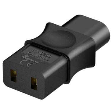 Imagem de PluGrand Adaptador de alimentação PA-0250 IEC C8 para C9, adaptador de cabo de alimentação IEC 320 C9, adaptador de substituição compatível com Roland MK-80, sintetizador D-50, MKS-20/SG1D etc.